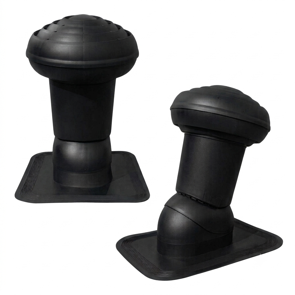 mdm VIRTUM ventilācijas izvads šindeļu jumtam Ø125 mm melnā krāsā (RAL 9005)