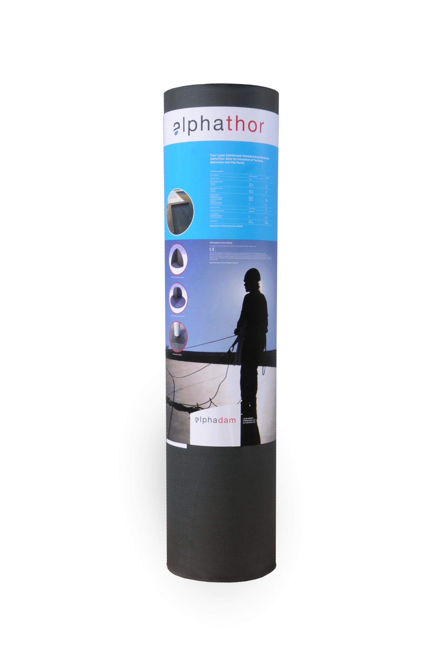AlphaThor 1800 EPDM membrāna Graphite 1,8 mm 1,01 × 20 m
