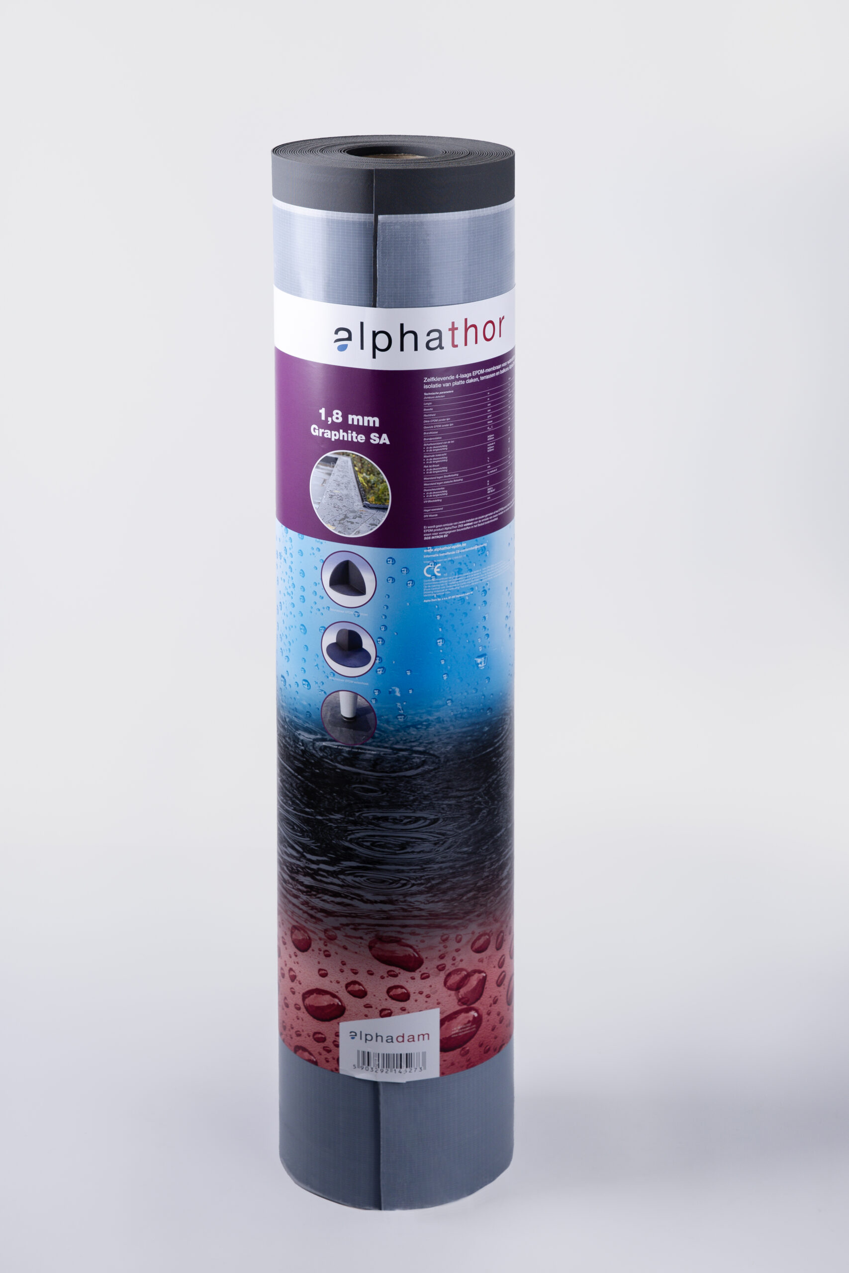 AlphaThor SA EPDM membrāna Graphite (tumši pelēks) rullis