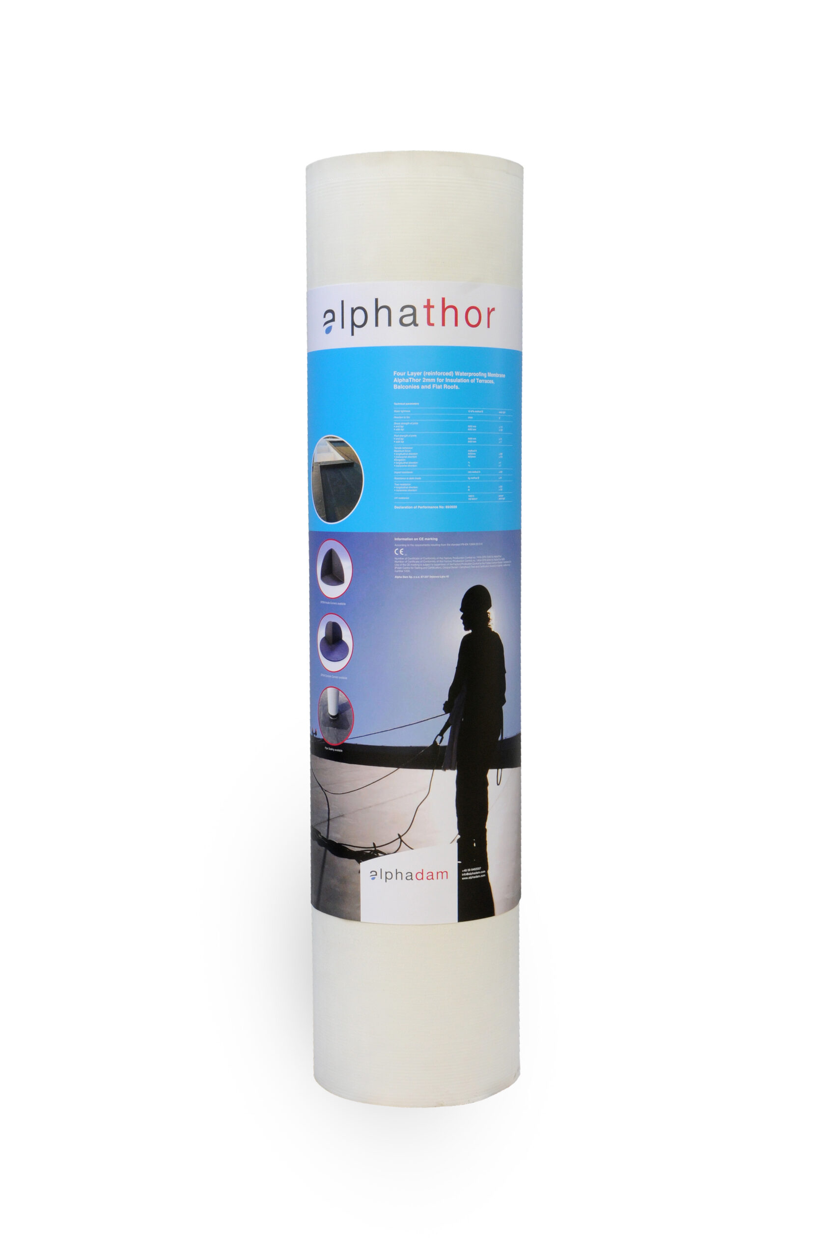 AlphaThor SA EPDM membrāna Snow (balts) rullis